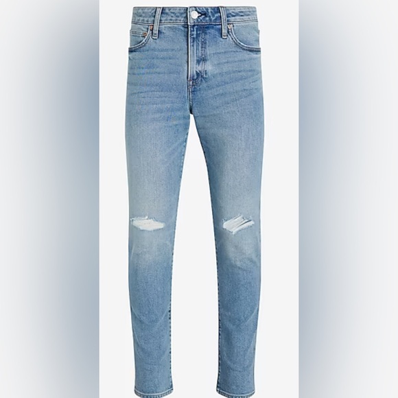 Express Men’s Skinny Light Wash Ripped Hyper Stretch Jeans NWT - Picture 1 of 4